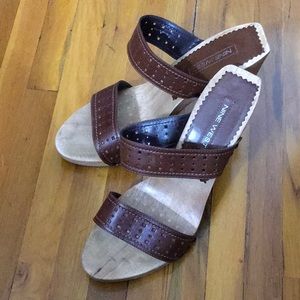 Nine West Brown Leather Sandals